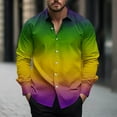 thumbnail image 2 of lcziwo Mens Mardi Gras Shirts Long Sleeve Novelty Mask Graphic Print Button Down Shirt Tuesday Carnival Party Blouse Tops Fashion Casual Lapel Shirts Lightning Deals Today Multicolor XL, 2 of 6