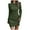 Army Green, variant on Womens Sweater Dress High Collar Long Sleeve - Solid Color Knitted Dress, Polyester/Spandex - Casual/Party, All Seasons - Sizes S to XXXXXL