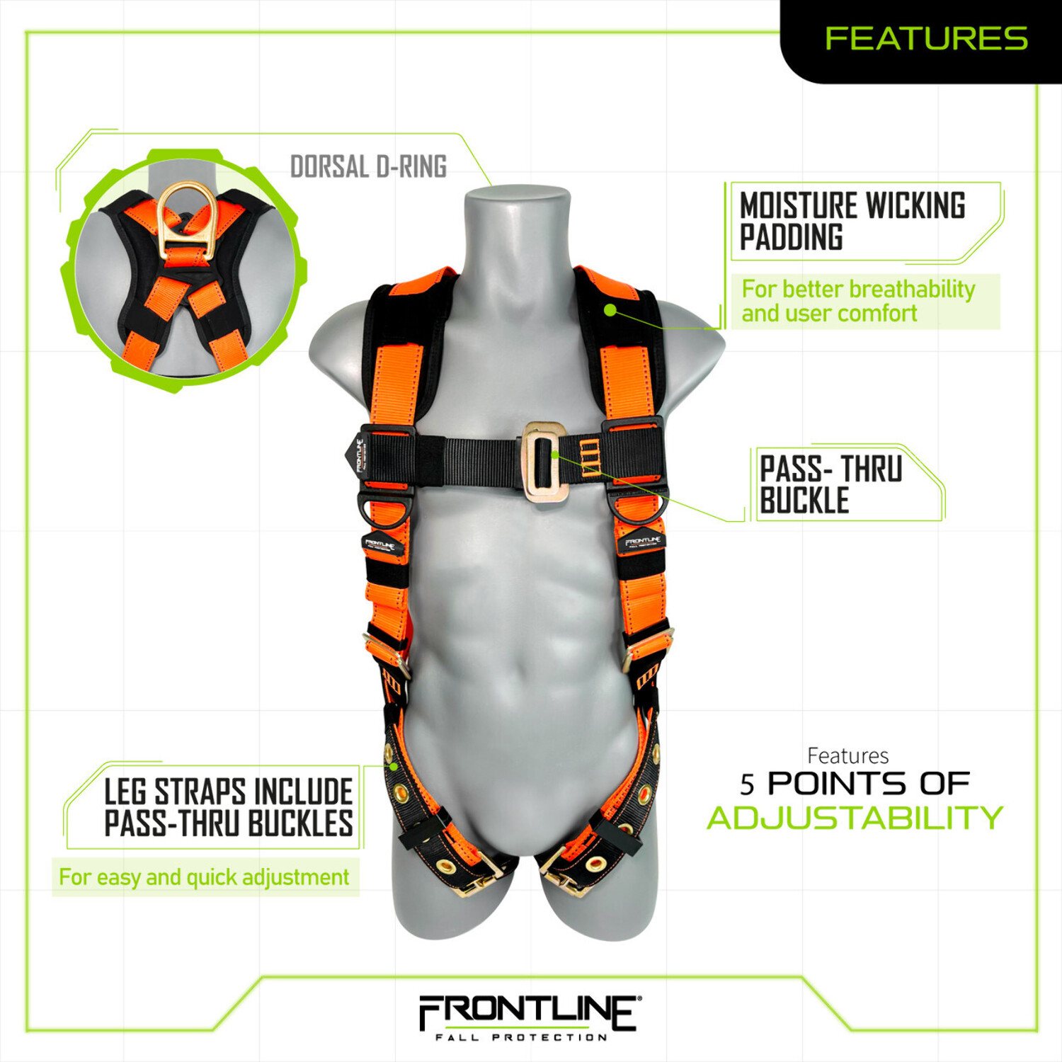 Frontline 50VTB Combat Economy Series Full Body Harness