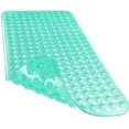 thumbnail image 1 of Alfombra de baño Yimobra, antideslizante, con ventosas, 34,5 x 15,5 cm, color verde transparente, 1 of 9