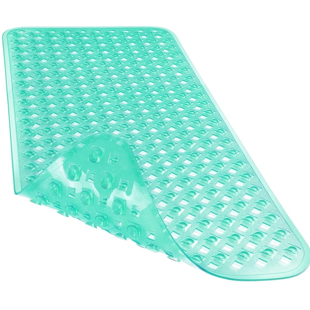 Alfombra de baño Yimobra, antideslizante, con ventosas, 34,5 x 15,5 cm, color verde transparente