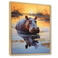 thumbnail image 2 of Designart "The Savanna King Hippo I" Animals Framed Wall Art - Modern Black Hippopotamus Hallway Framed Wall Art Decor, 2 of 6