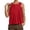 Red, variant on Women's Clothing In European And Style Fashionable And Versatile Solid Color Pleated Sleeveless Vest Women's Top Beaded V Neck Top Long Tops