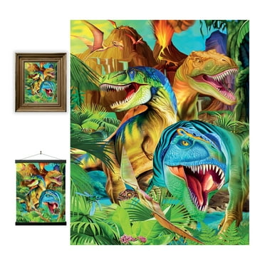 3D LiveLife Lenticular Wall Art – Dino Smiles by Deluxebase, Unframed Jurassic 3D Poster Decor