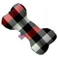 thumbnail image 2 of Mirage Pet 1302-CTYBN6 Red & White Buffalo Check Canvas Bone Dog Toy - 6 in., 2 of 2