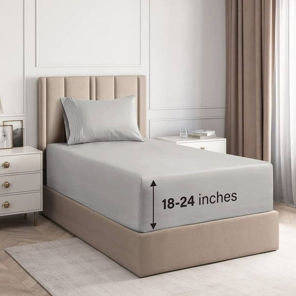 Extra Deep Pocket Sheets - 3 Piece Sheet Set - Twin XL Sheets Deep Pocket - Extra Deep Pocket XL Twin Sheets - Deep Fitted Sheet Set - Extra Deep Pocket Twin XL Size Sheets - Fits Extra Deep Mattress