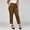 Brown plus size capri pants with pockets a1, variant on Women Plus Size High Waisted Capri Pants with Pockets Solid Straight Leg Cropped Trousers Elegant Office Casual Summer Lounge Pants, Wine 2XL