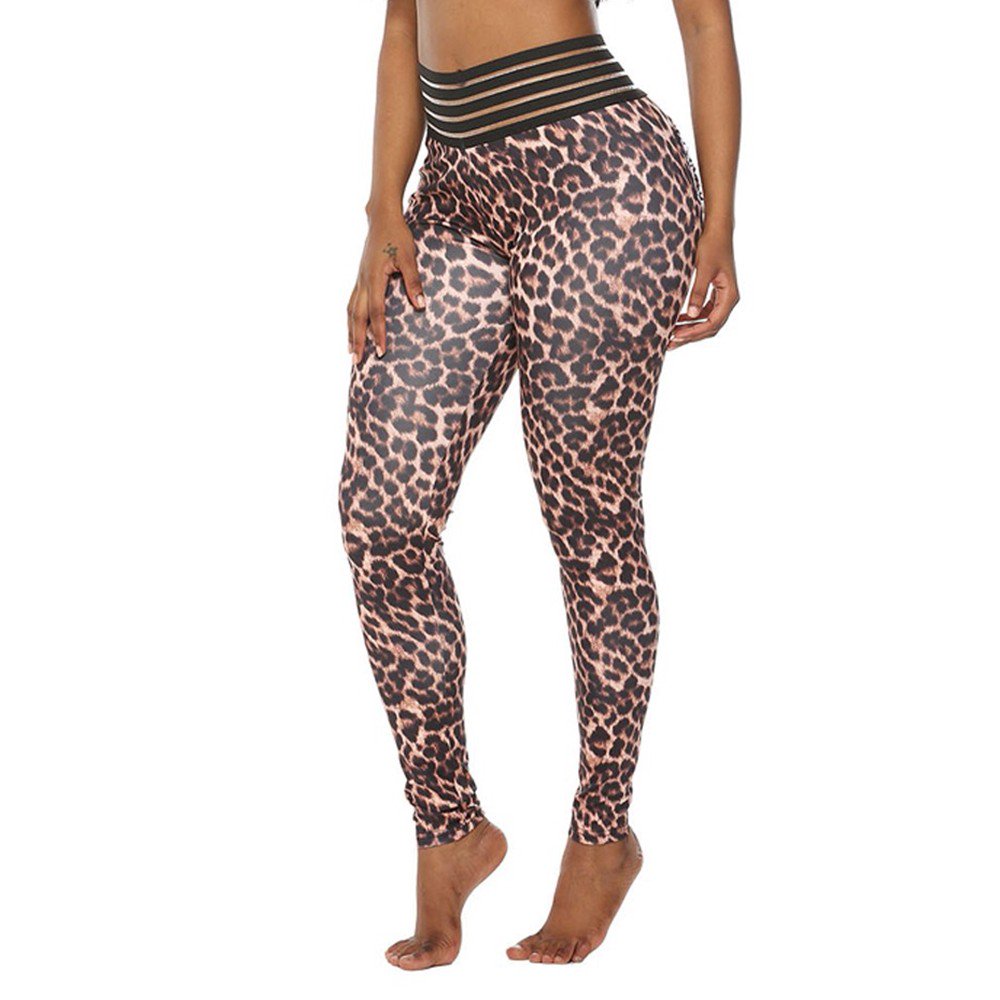 Fittoo FITTOO Women Yoga Pant Leopard Print High Waist Sports Fitness