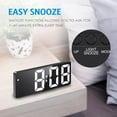 thumbnail image 4 of Reloj despertador digital, reloj digital con pantalla LED, alarma matutina con temperatura y fecha, alimentación USB o pilas, color blanco, 4 of 5