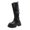 Black, variant on KEGIRLOM Women's Fashion Casual Versatile Cool Winter Round Toe Thick Round Toe Sleeve Belt Buckle Thick Heel High Heel Knee-High Boots Brown 6