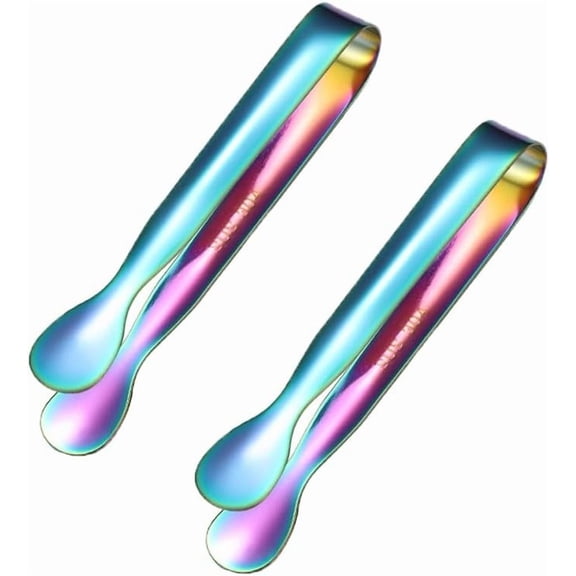 Mini Serving Tongs, Stainless Steel Small Serving Utensils Ice Tongs Sugar Tongs 4.8"