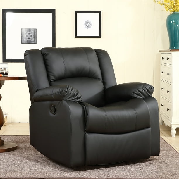 Belleze Faux Leather Rocker And 360, Leather Rocking Chair Recliner