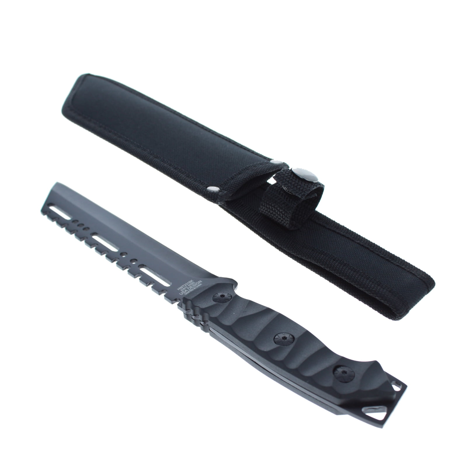 ASR Outdoor Full Tang Hunting Knife ABS Handle Fixed Blade Matte Black Design