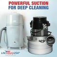 thumbnail image 2 of LifeSupplyUSA Central Vacuum 3 Stage Motor Replacement, 120V, 1200 Watt High Suction Tangential Bypass Discharge Blower Horn with Wires, 2 of 5