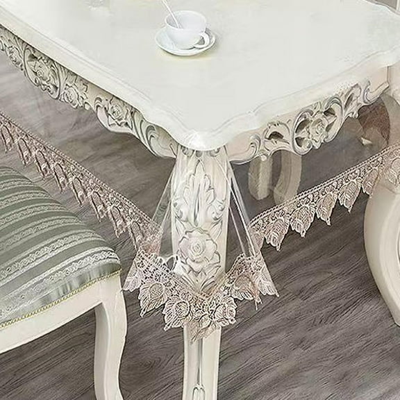 Clear Vinyl Tablecloth Protector Waterproof/Oil-Proof Plastic Square Transparent Sheet Table Cover (54X54 Inch)