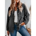 thumbnail image 2 of HOTAPEI Denim Jackets for Women Oversized Jean Jacket Raw Hem Denim Jacket Casual Boyfriend Jean Jacket With 4 Pockets, 2 of 5
