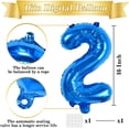 thumbnail image 2 of Number Balloons 16 Inch Blue 0-9 Number Mylar Foil Balloons 10 Pcs Blue Custom Digital Balloons for Birthday Engagement Graduations Anniversary Baby Shower Decor Party Supplies, 2 of 12