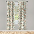 thumbnail image 2 of Ambesonne Leaf Print Curtains, Bohemian Woods Leaves, Pair of 28"x63", Pale Reseda Green, 2 of 4