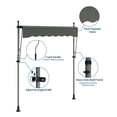 thumbnail image 5 of Manual Retractable Awning, 118 in Patio Awning Exterior Outdoor Sunshade Shelter, Angle & Height Adjustable Sunsetter Retractable Awning UV Protection for Any Window or Door, Grey, 5 of 7
