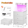 thumbnail image 5 of EnHomee Nightstand with Charging Station & LED Light, Set of 2, White, 5 of 7