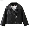 thumbnail image 2 of Liyamei Girls PU Motorcycle Jacket with Lapel for Windproof Fall Outerwear Size 2-3 Years, 2 of 7