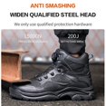 thumbnail image 4 of Work Boots for Men,Lightweight Breathable High Top Steel Toe Boots,Full-Sole Kevlar Anti-Puncture Work Shoes,Auto-Swivel Closure Non Slip Safety Boots, 4 of 10