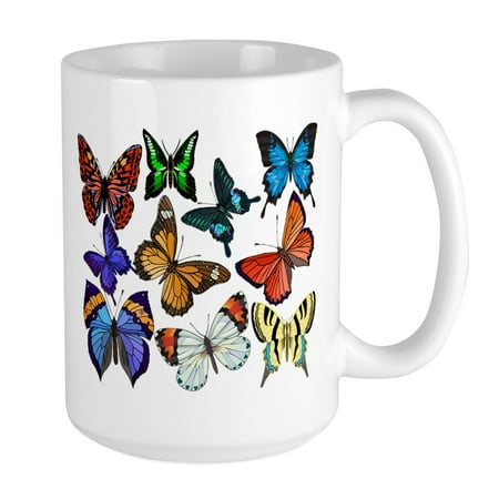 

CafePress - Butterflies Large Mug - 15 oz Ceramic Large Mug