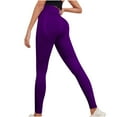 thumbnail image 4 of Tuphregyow Women's Lightweight Striped Athletic Leggings Perfect for Yoga, Running, and Casual Fashion Purple L, 4 of 4