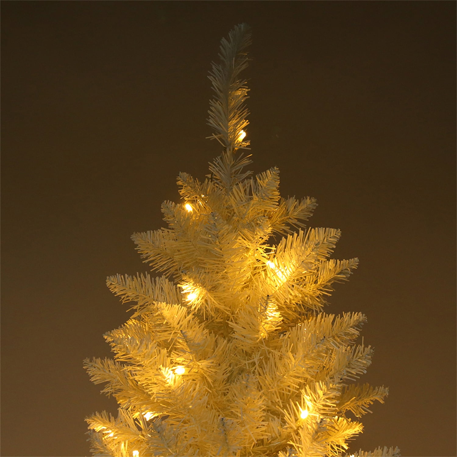 Kepooman 7.5ft Flocking Tied Light Christmas Tree, White Xmas Tree Kepooman 7.5ft Flocking Tied Light Christmas Tree, White Xmas Tree
