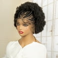 thumbnail image 4 of 10 Inches Short Synthetic Kinky Curly Braided Wigs for Women 13x6 Lace Frontal Synthetic Cornrow Braiding Wig with Baby Hair, 4 of 10