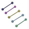 thumbnail image 1 of Anodized Titanium Barbell 14G Tongue Ring Body Jewelry Piercing Bar, 1 of 6