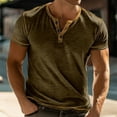 thumbnail image 2 of zfhfof Men's Fashion Henley Shirt Classic Short Sleeve Lightweight Button Cotton T-Shirt Casual Basic Tops, 2 of 6