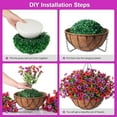 thumbnail image 3 of Artificial Fake Hanging Flowers Plants with Basket Outdoor Spring Decoration, Faux Silk Mums Daisies Planter Real Touch UV Resistant for Outside Porch Patio Garden Yard Home Decor (Red Purple), 3 of 6