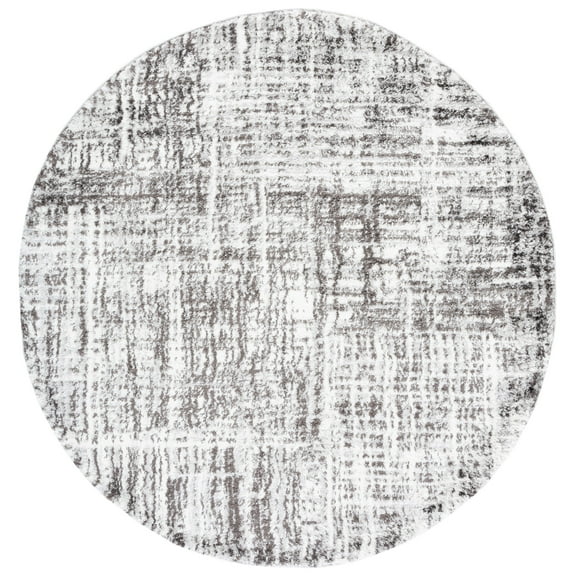 SAFAVIEH Berber Shag Clover Abstract Area Rug, Grey/Dark Grey, 8' x 8' Round