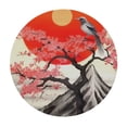 thumbnail image 2 of JEUXUS  Modern Japanese Mount Fuji Florals Round Tablecloth Washable Table Cover Abstract Spring Japan Cherry Blossom Bird Red Sun Tablecloths for Kitchen Dining Room Holiday Table Decor, 2 of 7