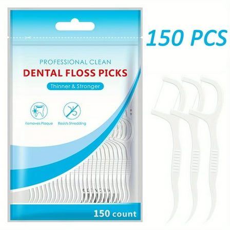 150pcs Dental Floss Sticks Disposable Dental Floss Sticks Cleaning Toothpicks Cleaning Agent Dental Floss Oral Hygiene Brush Dental Floss Sticks Daily Travel Essentials