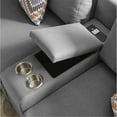 thumbnail image 2 of Amira Gray Fabric Reversible Sectional Sofa with USB Console and Ottoman, 2 of 5