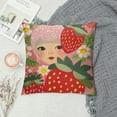 thumbnail image 2 of Creowell   Pillow Cover Pink Strawberry Throw Pillow Case Cute Decor for Home Sofa Couch Double Sided Pattern Soft Pillowcase, Cute Strawberry White, 2 of 5