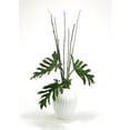 thumbnail image 1 of Distinctive Designs International  2894 Silk Selloum Philodendron Mix In White Fluted Porcelain Vase, 1 of 1