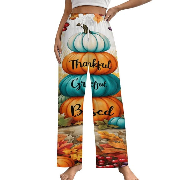 Happy Thanksgiving Pajama Pants Comfortable Elastic Waist Pajamas Fashion Sleepwear Bottoms Plus Size Homewear