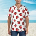 thumbnail image 4 of Haiem Hand Drawn Strawberry Printed Hawaiian Shirt for Men - Men’s Casual Beach Summer Shirts - Stretch Fabric with Modern Fit-Small, 4 of 9