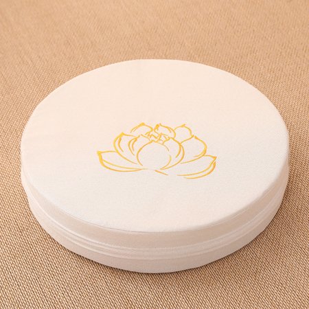 Mictong circular floor cushion, size 15.75 * 15.75 * 3.94 inches, soft floor cushion, meditation cushion for sitting on the floor, suitable for home use, with lotus pattern, 1 piece, beige
