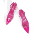 thumbnail image 2 of RONILURN Women's Kitten Heel Pumps Transparent Slingback Closed Pointed Toe Low Heel Dress Shoes Backless Comfortable Clear PVC, 2 of 8