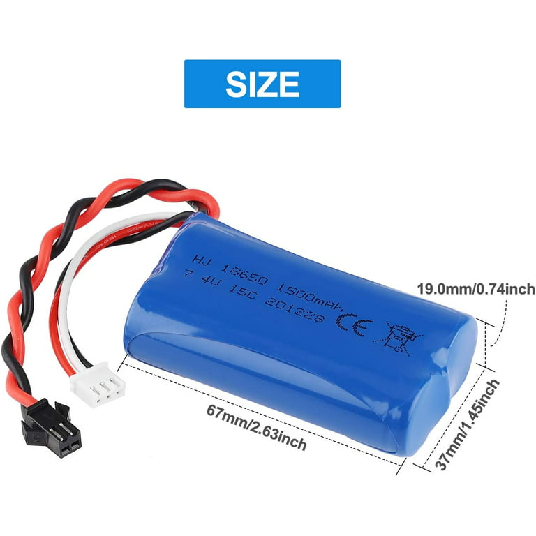 7.4V.3000mAh. 2S1P.18500 Lithium Battery. For,T socket, SM-2P,3P, 4P,  JST,XT30, Electric Remote Control Boat, Toy Racing Car