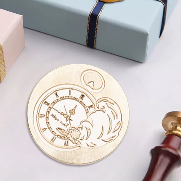 Cabeza De Sello Cabezal de sello de serie temporal Cabezal de cera de esmalte en relieve 3D para tarjeta de boda (reloj) Wdftyju Libre de BPA
