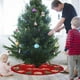 thumbnail image 3 of Fiudx Decoración del hogar Adornos navideños Falda para árbol de Navidad de 80 cm Falda para árbol estampada Decoración para árbol de Navidad para el hogar, 3 of 7