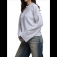 thumbnail image 2 of Suéteres de Cuello Redondo para Mujer, Conjuntos de Otoño, Tops de Punto Acanalado de Larga A S, 2 of 10