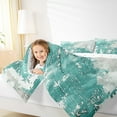 thumbnail image 6 of Manfei Vintage Oil Printing Queen Comforter Set, Turquoise Abstract Ombre Bedding Sets, Teens Kids Adult Men Women Reversible Bedding Comforter Set, Lightweight Room Decor, 3-Piece, 6 of 9
