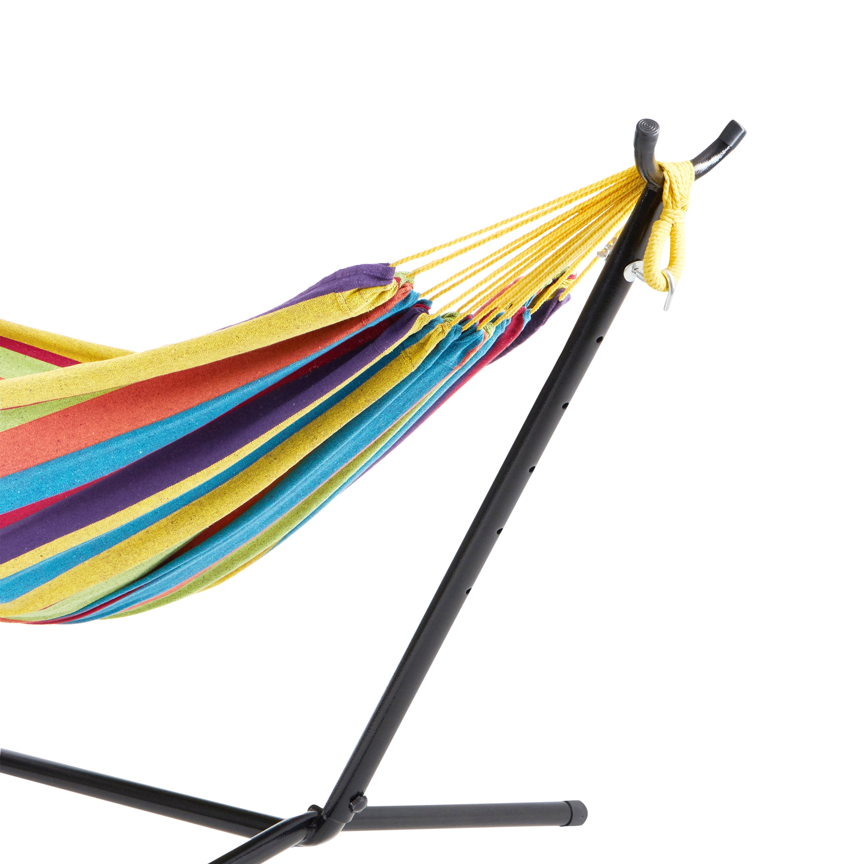 Bliss Hammocks Double Hammock w/ Space Saving 9ft. Stand & Premium Carry Bag - Candy Stripe, 78" L x 60" W