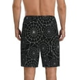 thumbnail image 3 of Naloa Spider Web Black Men's Short Pajama Pants, Lounge Comfort Shorts with Elasticized Waistband and Side Pockets - Large, 3 of 9